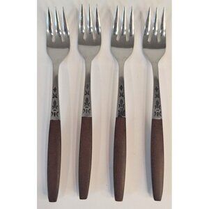 Dior Muffin by Grand Prix Seafood Forks Faux Wood Lot Of Four